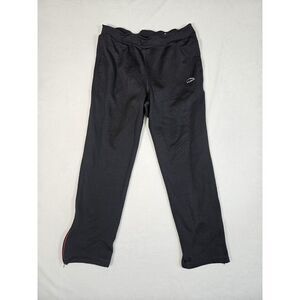 L.L. Bean Sweatpants Ankle Zip Men's Black Pull On Polyester Drawstring L 298063